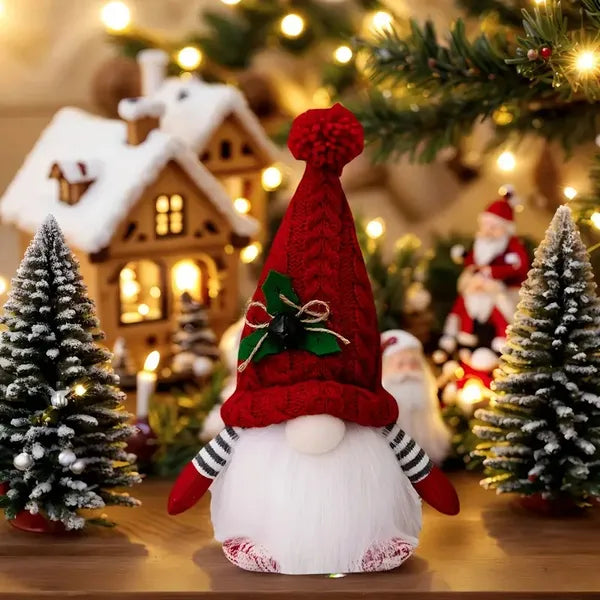 Light Up Autumn Gnomes 2-Pack - 4" LED Glowing Felt Gnome Decorations for Fall Thanksgiving Harvest Home Decor