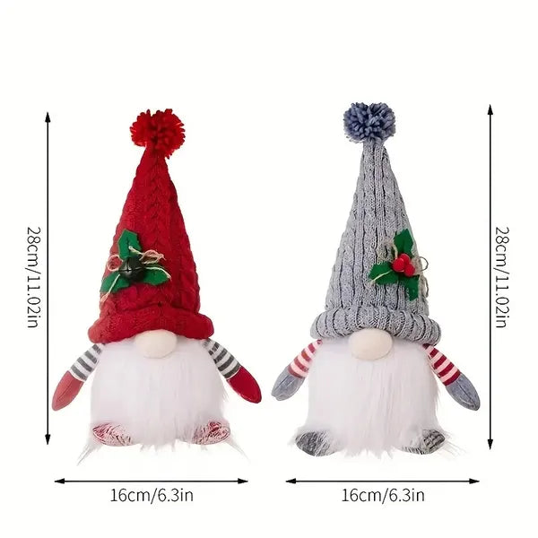 Light Up Autumn Gnomes 2-Pack - 4" LED Glowing Felt Gnome Decorations for Fall Thanksgiving Harvest Home Decor