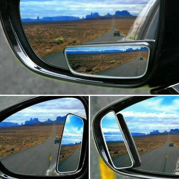 2‑Pack Car Blind Spot Mirrors, 360° Rotatable Convex Wide Angle Rear View Auxiliary Mirror, HD Glass Waterproof Self‑Adhesive Side Mirror for Vehicles