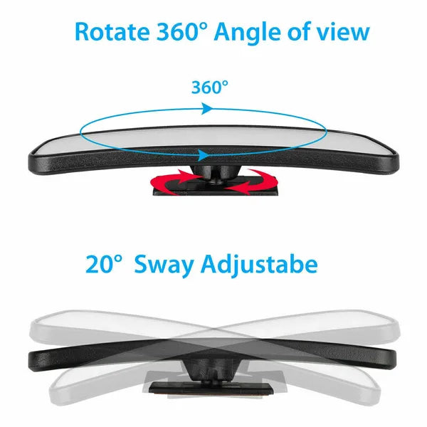 2‑Pack Car Blind Spot Mirrors, 360° Rotatable Convex Wide Angle Rear View Auxiliary Mirror, HD Glass Waterproof Self‑Adhesive Side Mirror for Vehicles