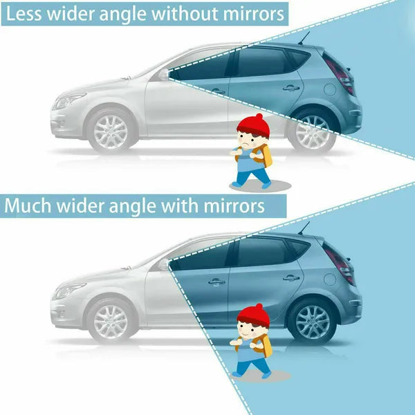 2‑Pack Car Blind Spot Mirrors, 360° Rotatable Convex Wide Angle Rear View Auxiliary Mirror, HD Glass Waterproof Self‑Adhesive Side Mirror for Vehicles