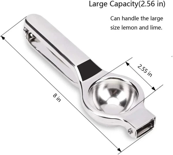 2Pcs Stainless Steel Lemon Squeezer, Manual Lime Juicer with Reinforced Hinges & Non-Slip Handle, Large 2.56" Citrus Press for Lemon Orange
