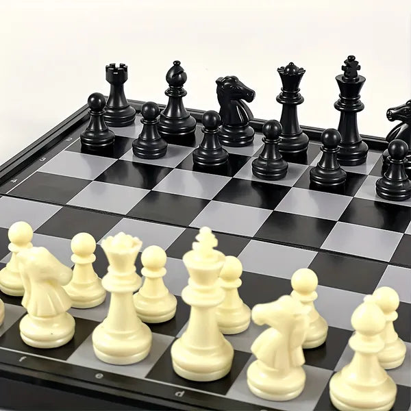 3‑in‑1 Magnetic Travel Chess Set, Foldable Portable Board Game, Road Trip Desktop Toy, Fun Birthday Gift for Kids
