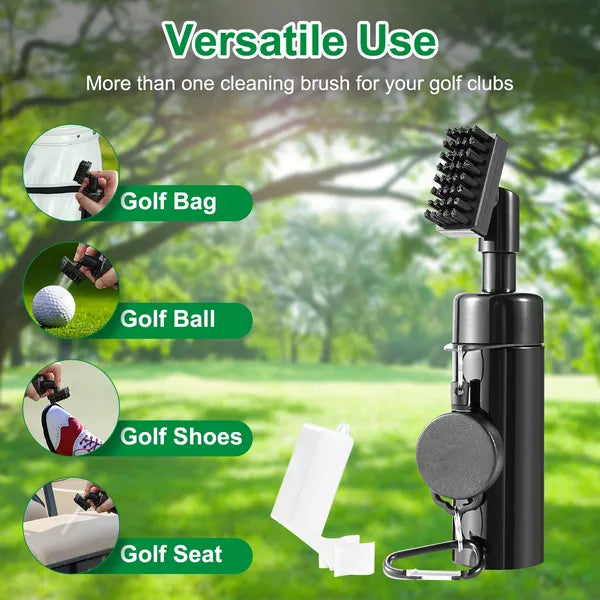 Aeelleea 3-in-1 Golf Club Cleaning Kit, 5oz Water Bottle, Retractable Clip, Groove Sharpener & Golf Towel, Golf Accessory Gift for Golfer