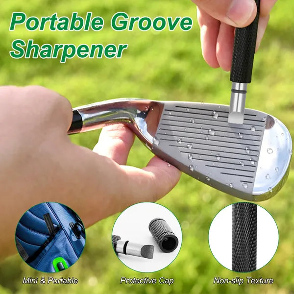 Aeelleea 3-in-1 Golf Club Cleaning Kit, 5oz Water Bottle, Retractable Clip, Groove Sharpener & Golf Towel, Golf Accessory Gift for Golfer