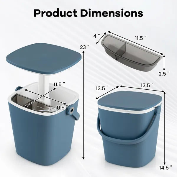 Aeelleea 3-in-1 Portable Cooler Bar Table, 23 Inch Height, Built-in Bottle Opener, Flip Top Lid, Outdoor Ice Bucket for Camping Poolside Party