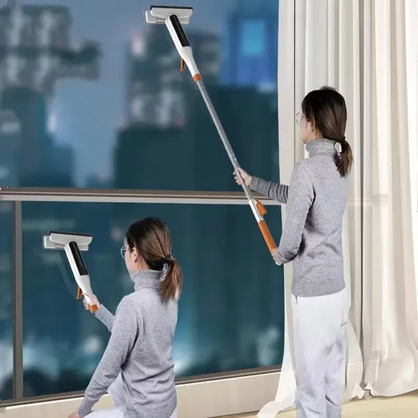 3 in 1 Window Squeegee Cleaning Set, Spray, Scrub & Streak-Free Wiper for Glass, Mirror & Car Windshield