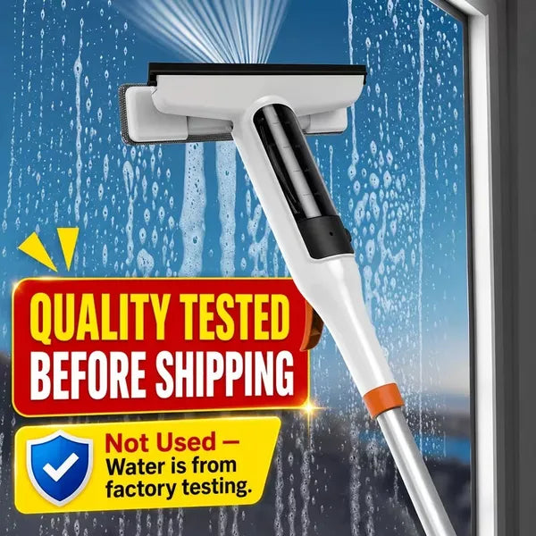 3 in 1 Window Squeegee Cleaning Set, Spray, Scrub & Streak-Free Wiper for Glass, Mirror & Car Windshield