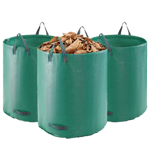3-Pack 72 Gallon Reusable Yard Waste Bags, Heavy Duty PP Woven Garden Leaf Bags with Reinforced Handles