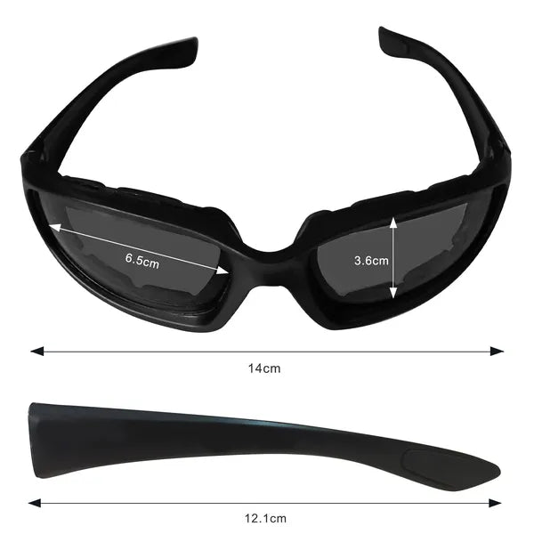 3 Pairs Outdoor Sports Riding Glasses, Wind-Resistant Cycling Sunglasses with Soft Padded Fit, Black