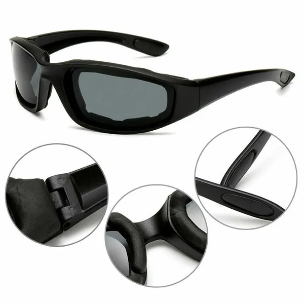 3 Pairs Outdoor Sports Riding Glasses, Wind-Resistant Cycling Sunglasses with Soft Padded Fit, Black
