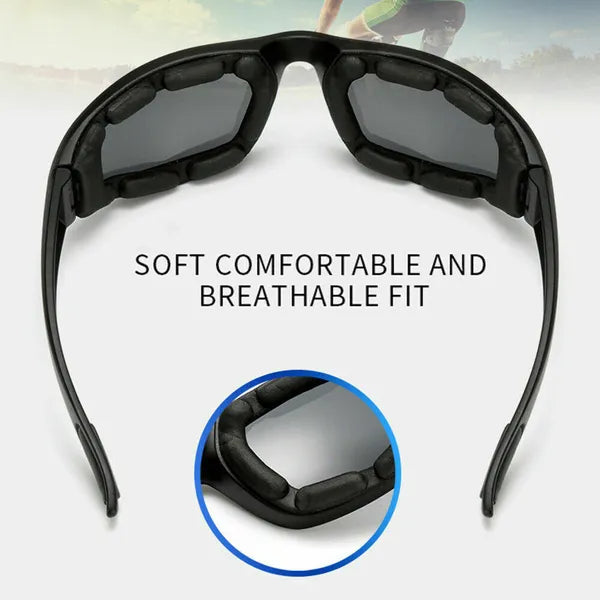 3 Pairs Outdoor Sports Riding Glasses, Wind-Resistant Cycling Sunglasses with Soft Padded Fit, Black