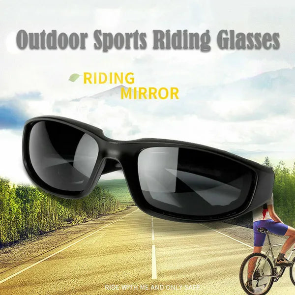 3 Pairs Outdoor Sports Riding Glasses, Wind-Resistant Cycling Sunglasses with Soft Padded Fit, Black