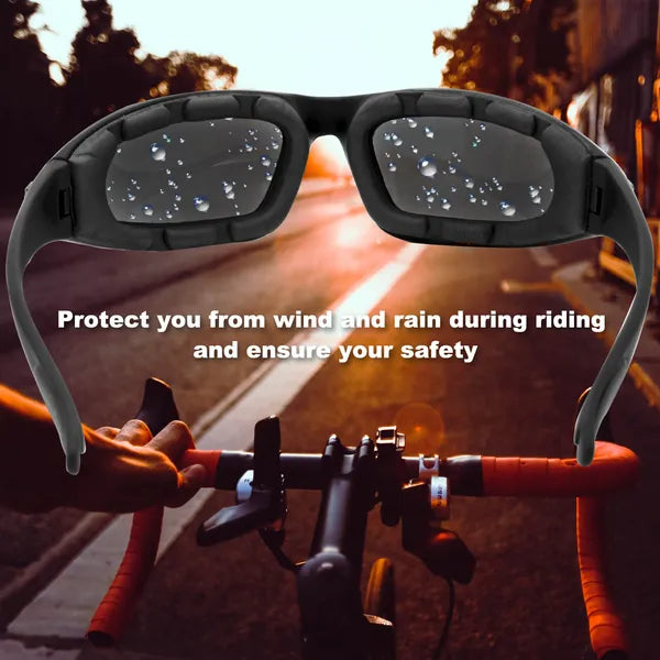 3 Pairs Outdoor Sports Riding Glasses, Wind-Resistant Cycling Sunglasses with Soft Padded Fit, Black