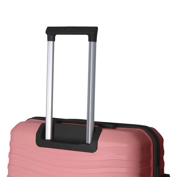 3-Piece PP Hardshell Luggage Set, Peach Pink 20/24/28 Inch Suitcase with TSA Lock & Silent Spinner Wheels