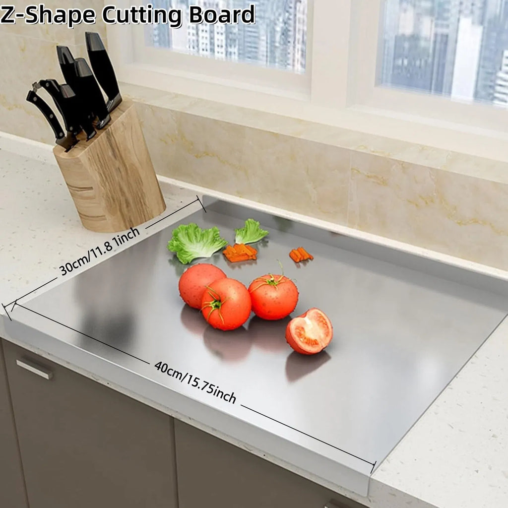 Stainless Steel Z-Shaped Countertop Cutting & Pastry Board
