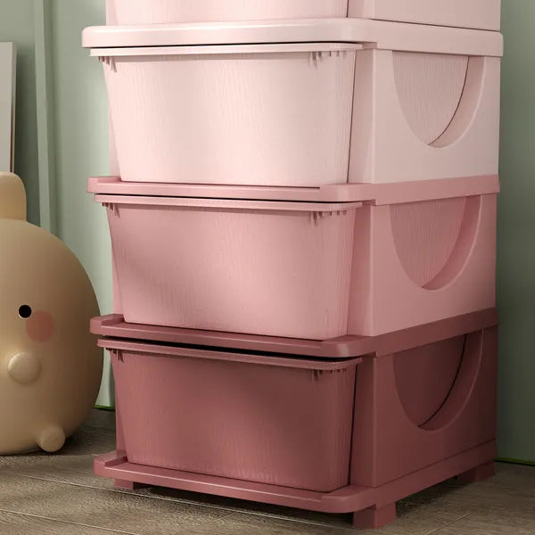 30 Inch 4-Tier Kids Storage Dresser, Plastic Drawer Cabinet for Nursery Bedroom Toy Clothes Organizer