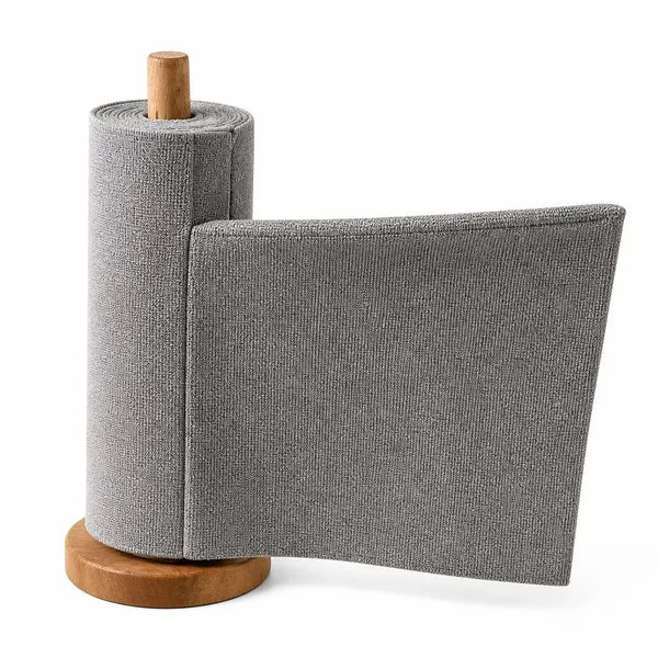 Aeelleea 30 Count Gray Reusable Tear Away Roll Cleaning Cloths, Washable Kitchen Wiping Rags Paper Towel Alternative