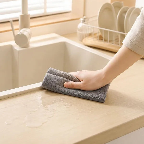 Aeelleea 30 Count Gray Reusable Tear Away Roll Cleaning Cloths, Washable Kitchen Wiping Rags Paper Towel Alternative