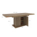 Extendable Dining Table, Rectangular Wood Dining Table with Storage Shelf Pedestal Base, Fluted Modern Table for Kitchen Dining Room