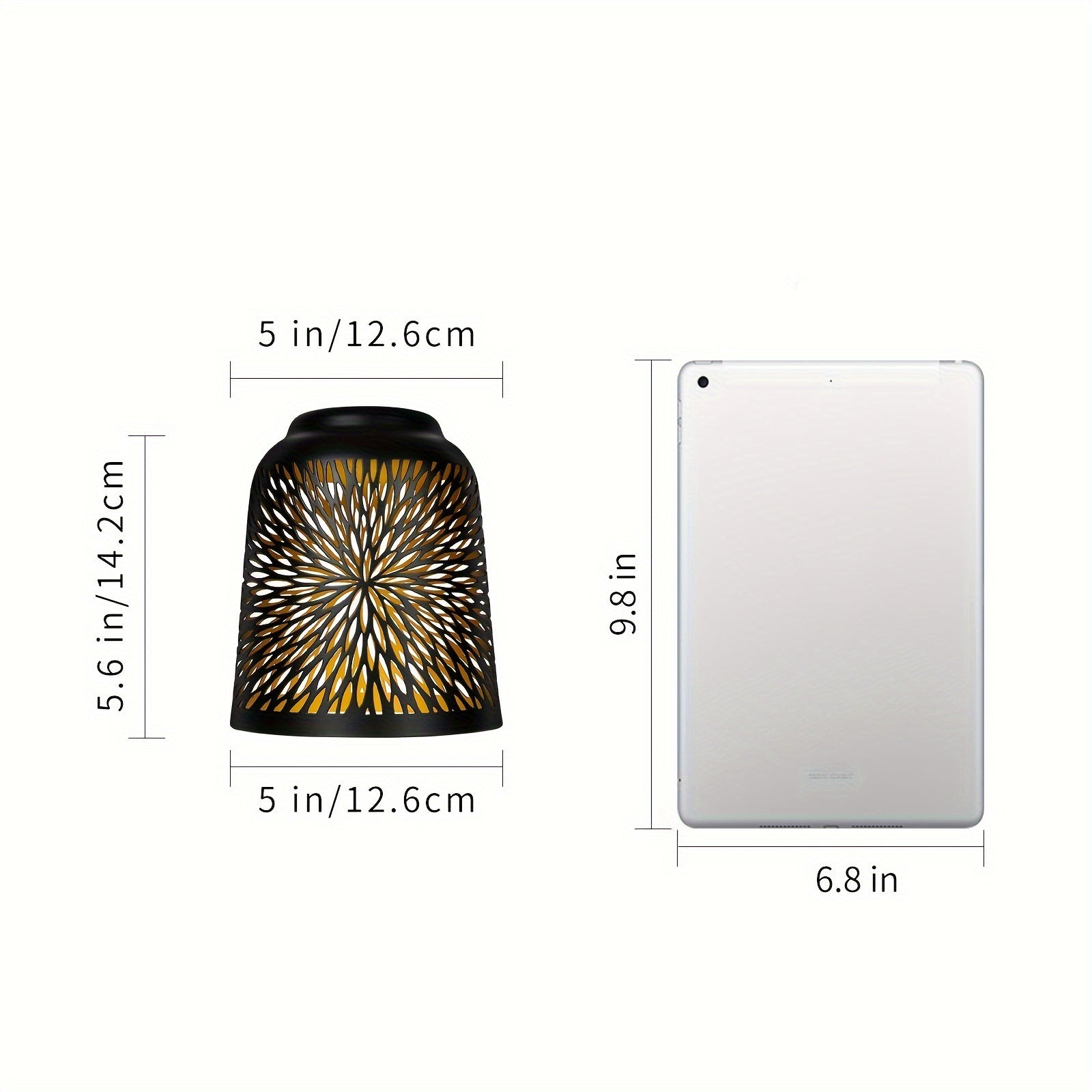 4-Pack Etched chrysanthemum Metal Pendant Light Shades,5" Diameter, Bronze/Black for Ceiling Fan & Lamp Covers