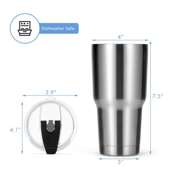 30oz Double Wall Vacuum Insulated Stainless Steel Tumbler, Travel Coffee Cup with Splash Proof Lid