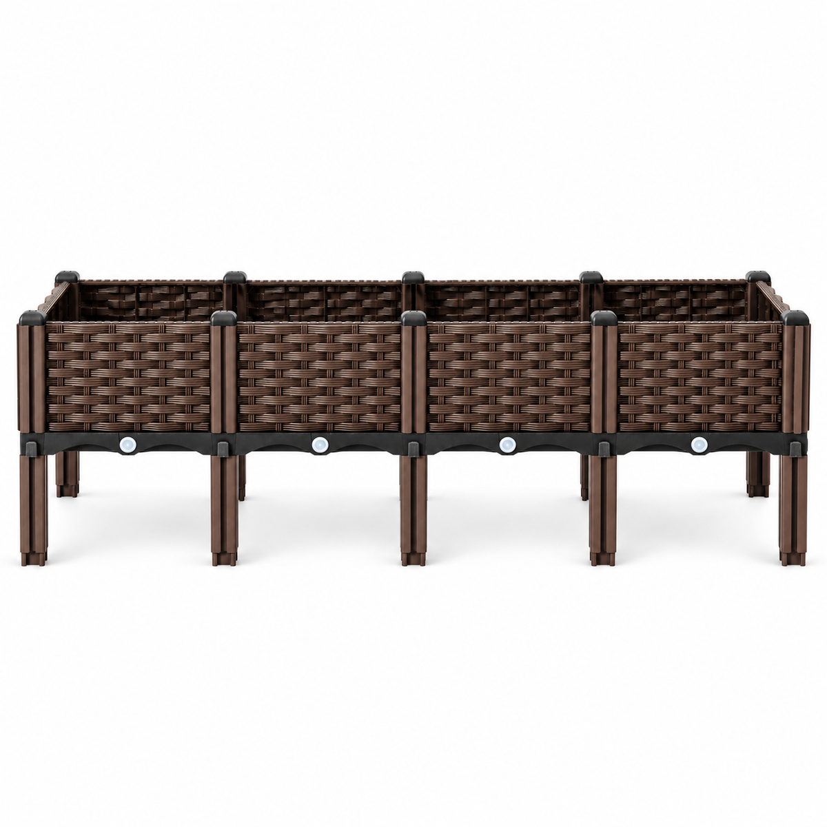 Set of 4 Raised Garden Bed with Legs Outdoor, Planter Raised Beds Kits with Drain Holes, Fruit Flowers Vegetables Standing Box for Patio Deck Porch Backyard