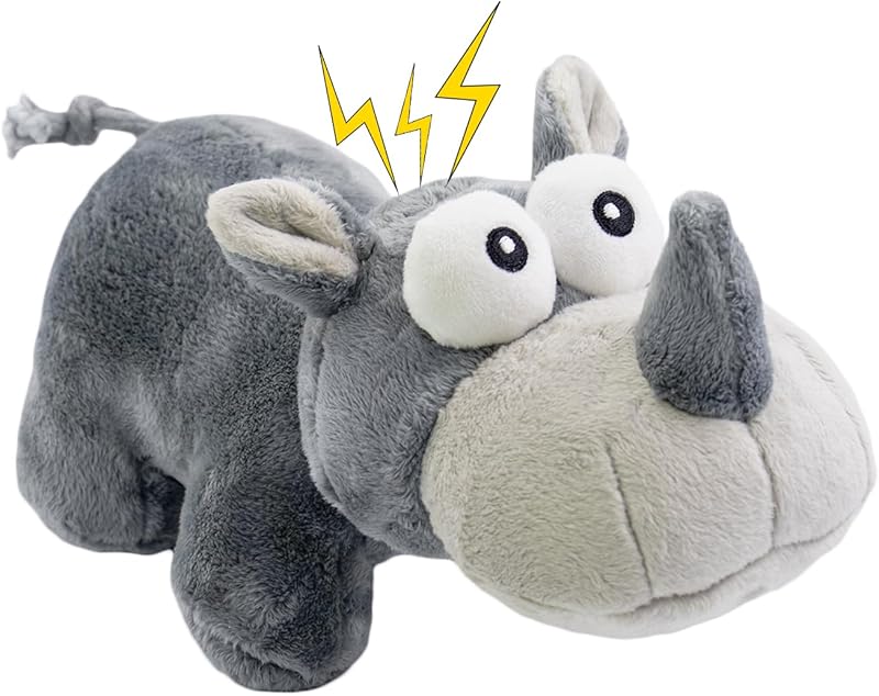 3 Pack No Stuffing Crinkle Squeaky Interactive Plush Dog Toys for Aggressive Chewers to Keep Puppy Busy for Boredom Small & Medium Breeds Furry Friend Teething Orange Fox Pink Pig Blue Hippo