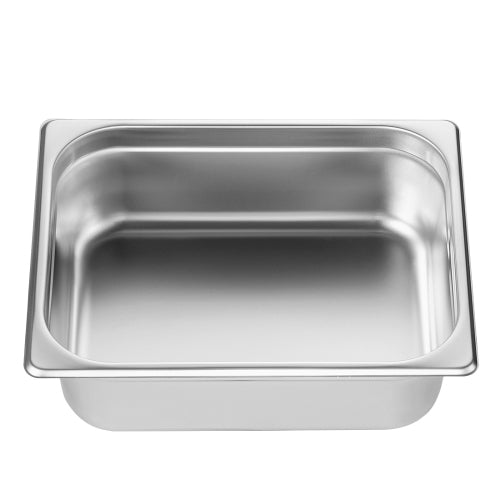 8 Pack 1/2 Size Steam Table Pan with Lid, 4 Inch Deep Stainless Steel Hotel Pan, 6.6 QT Anti-Jam Restaurant Pan
