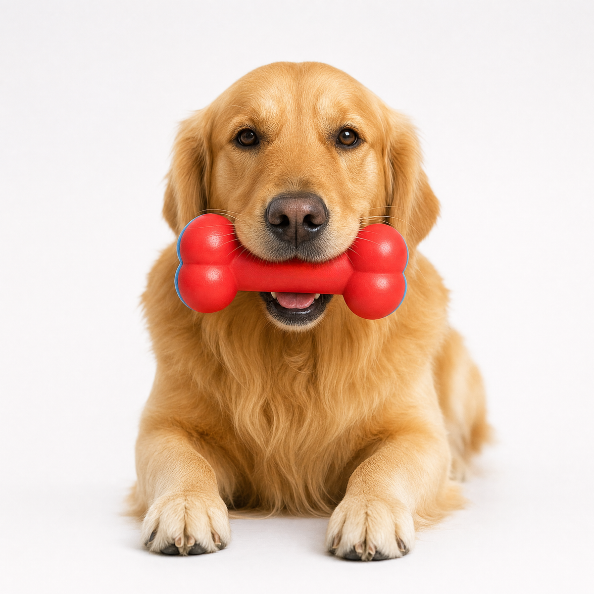 Bone-Shaped Dog Chew Toy, Floating Fetch Toy for Indoor & Outdoor Water Play, Red & Blue