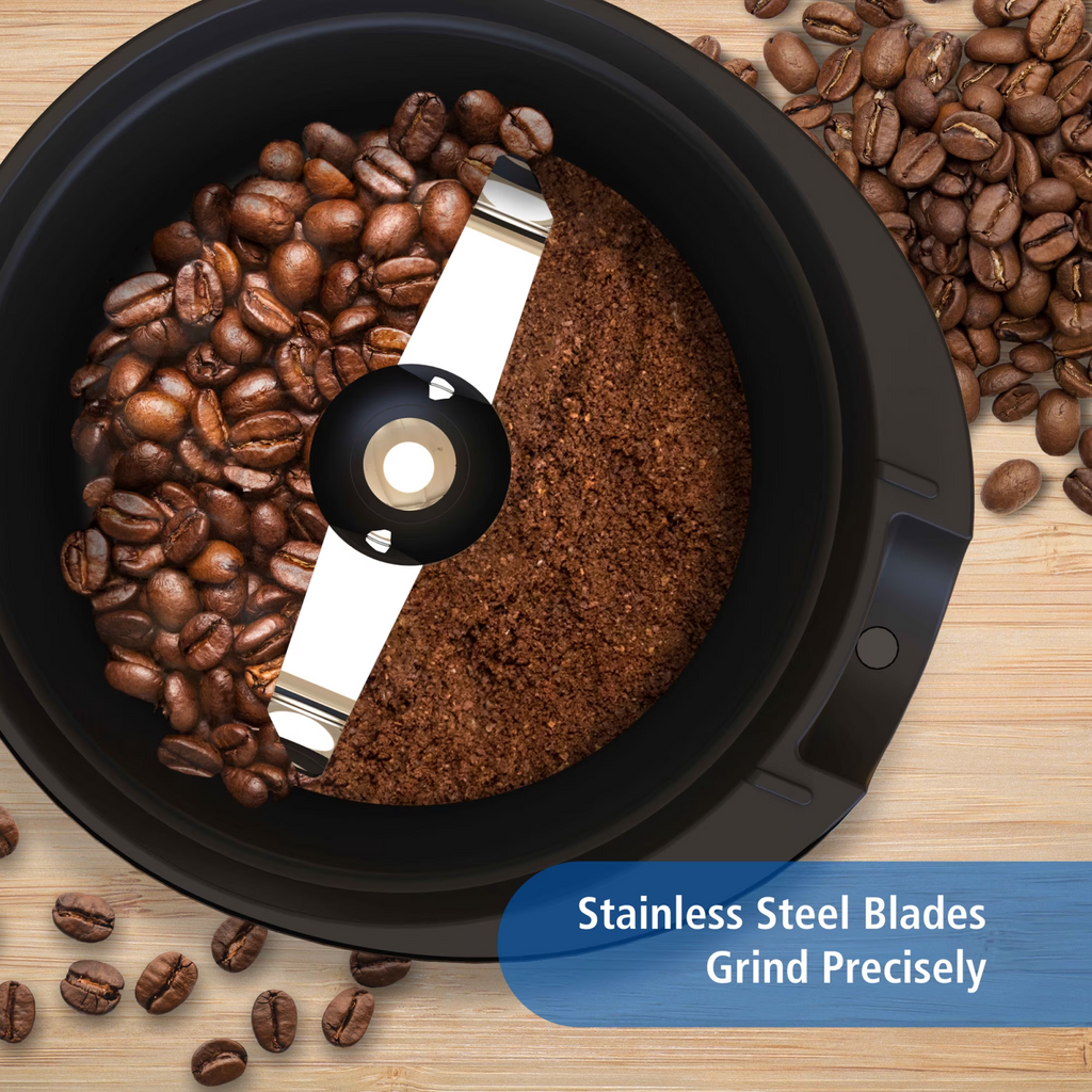 AEELLEEA-Black Electric Coffee Grinder, 2 Pack, One-Touch Control, 2oz Capacity, Stainless Steel Blade Electric Bean Grinder for Coffee Beans, Herbs & Spices, AC Powered 80W for Consistent Fine or Coarse Grinding