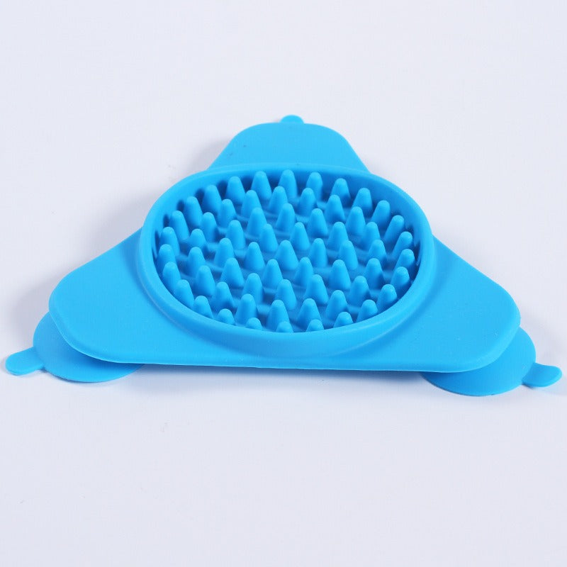 Dog Lick Pad with Strong Suction Cups, Silicone Bath Time Distraction Lick Mat for Pet Grooming & Shower, Blue
