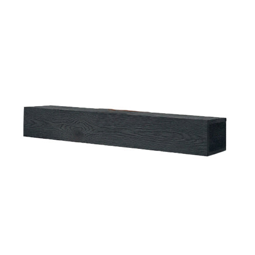 AEELLEEA 60-Inch Solid Wood Floating Fireplace Mantel Shelf, Black, 9 x 6 Inches, 70 lb Capacity