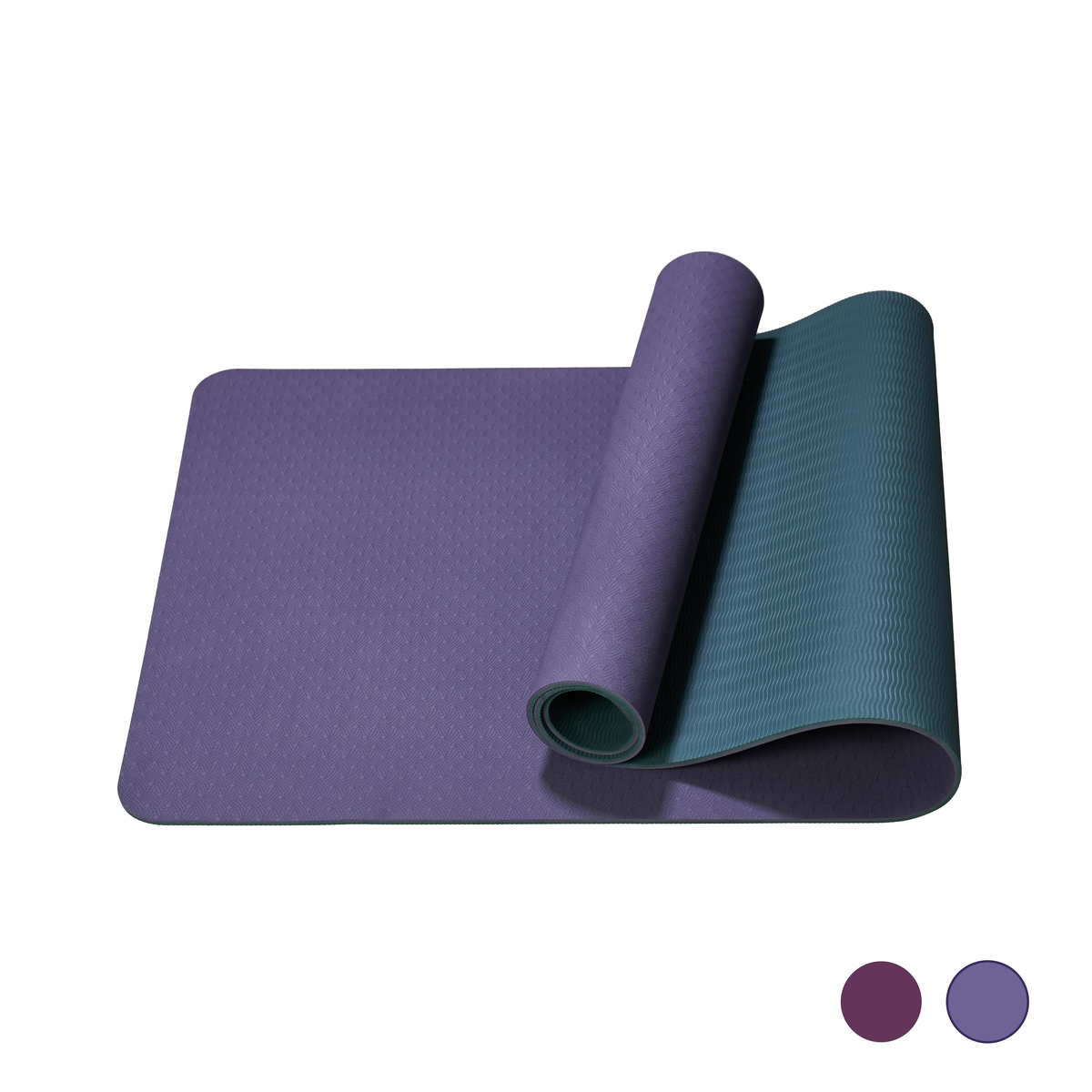 AEELLEEA-TPE Yoga Mat 72" x 24" Non Slip Double Sided Exercise Mat for Yoga Pilates Floor Workout