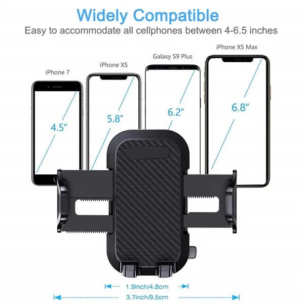 Car Phone Holder, Suction Cup & Air Vent Car Mount, 360° Rotation Universal Phone Cradle for 4‑6.5" Smartphones