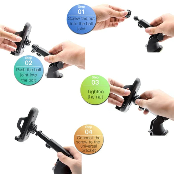Car Phone Holder, Suction Cup & Air Vent Car Mount, 360° Rotation Universal Phone Cradle for 4‑6.5" Smartphones
