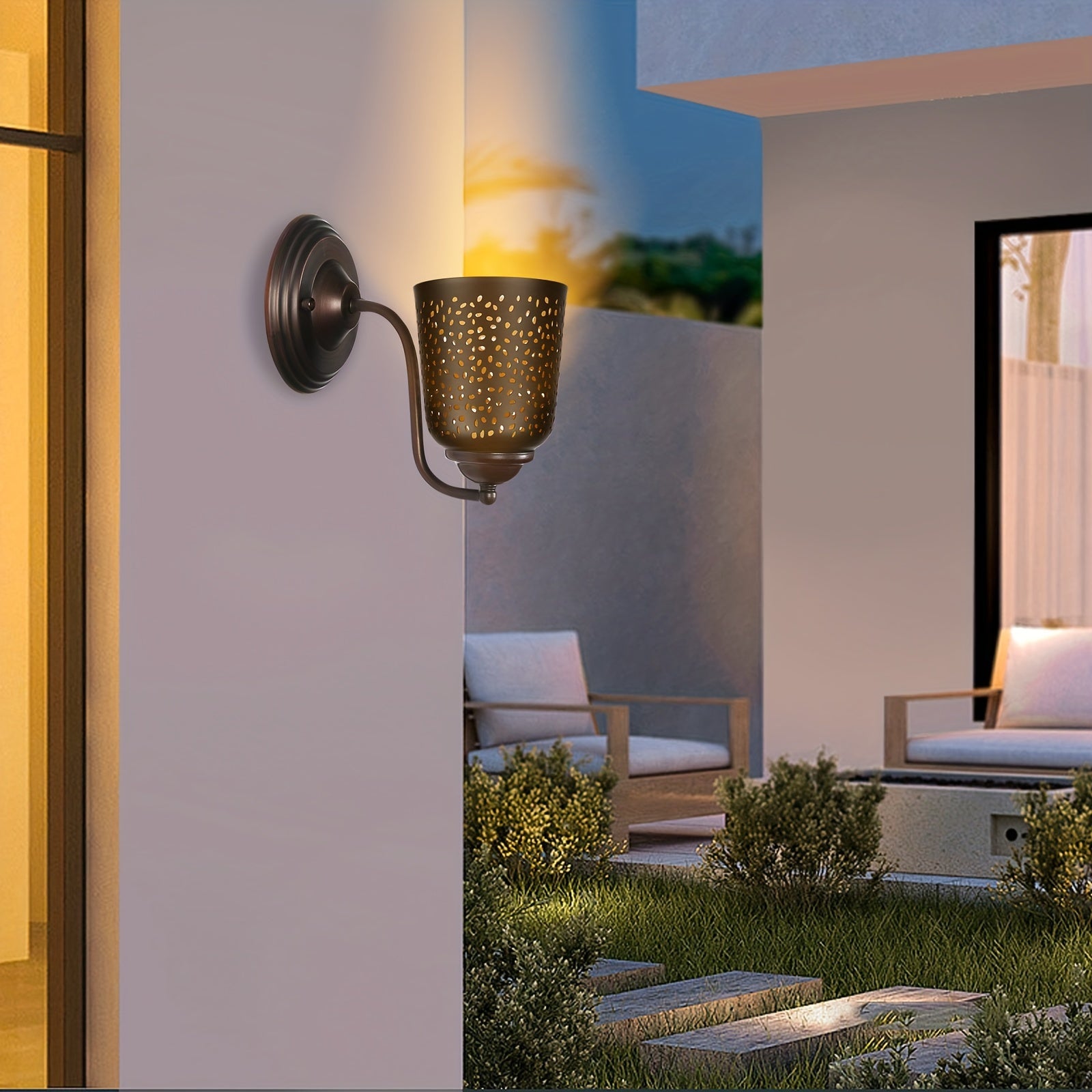 4-Pack Etched Raindrop Metal Pendant Light Shades,5" Diameter, Bronze/Black for Ceiling Fan & Lamp Covers