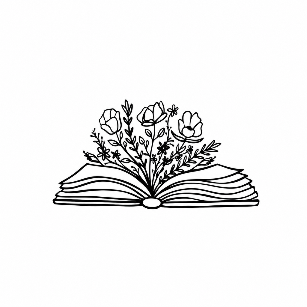 Black Metal Floral Book Wall Art, Minimalist Line Art Open Book Wall Decor, Aesthetic Hanging Art for Reading Nook Bedroom Living Room