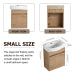 16 Inch Bathroom Vanity with Sink, Small Wood Tone Bathroom Cabinet with Ceramic Basin, Soft Close Door