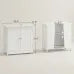 White Under Sink Bathroom Cabinet, Pedestal Vanity Storage Cabinet with Double Doors, Bathroom Organizer for Wash Basin