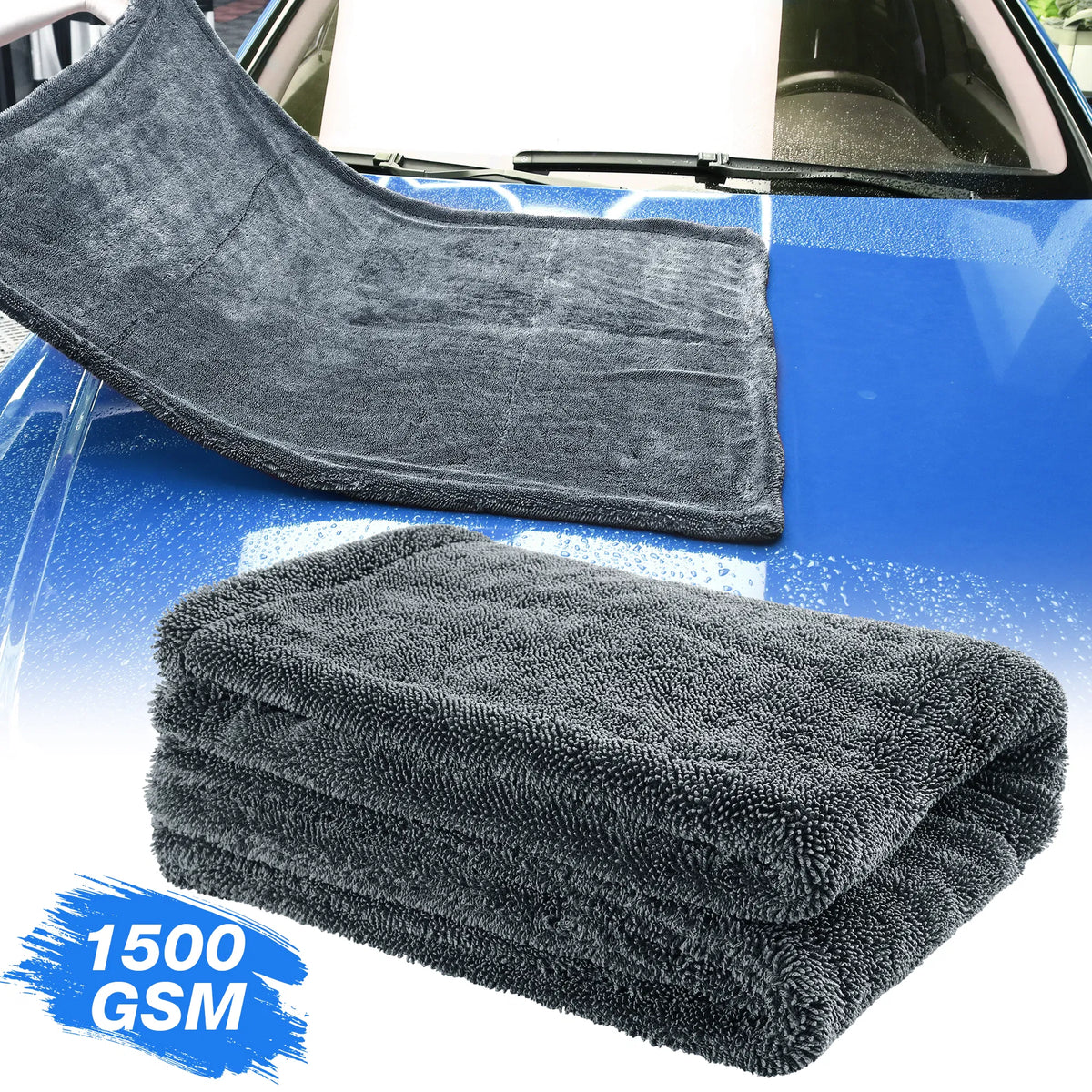 1500 GSM Microfiber Car Drying Towel 36"x24" Extra Large Quick Dry Absorbent Cleaning Cloth