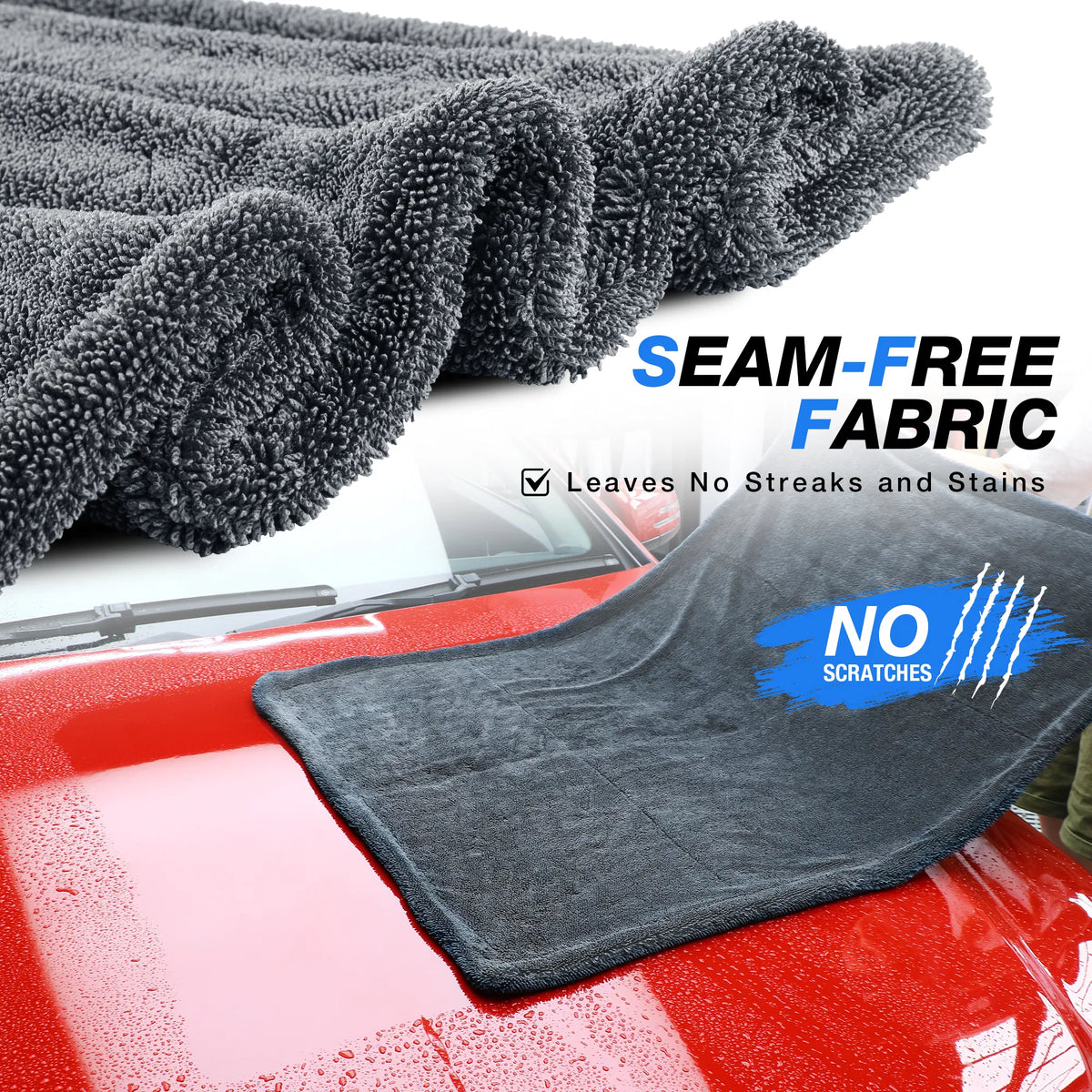 1500 GSM Microfiber Car Drying Towel 36"x24" Extra Large Quick Dry Absorbent Cleaning Cloth