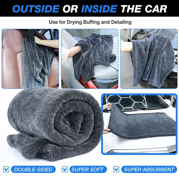 1500 GSM Microfiber Car Drying Towel 36"x24" Extra Large Quick Dry Absorbent Cleaning Cloth