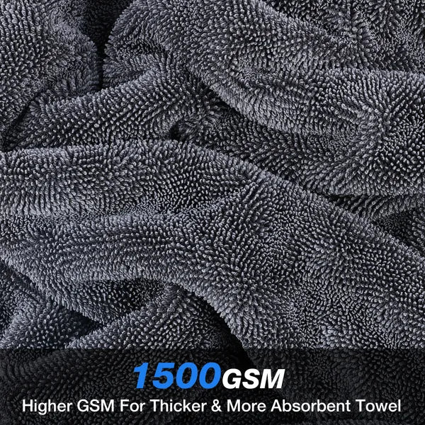 1500 GSM Microfiber Car Drying Towel 36"x24" Extra Large Quick Dry Absorbent Cleaning Cloth