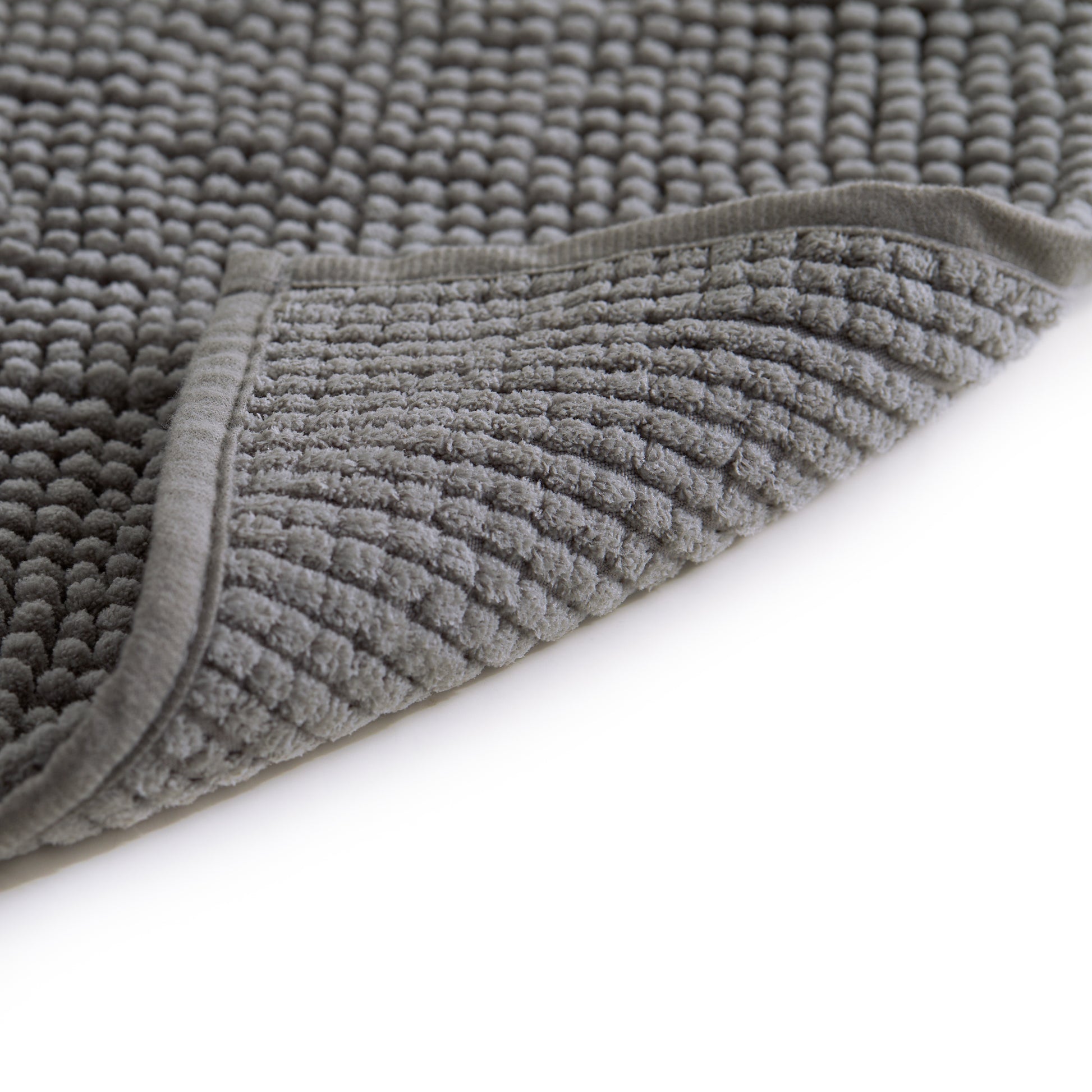 20x30 Inch Chenille Bath Mat, Plush High Pile Non Slip Absorbent Bathroom Rug, Dark Gray