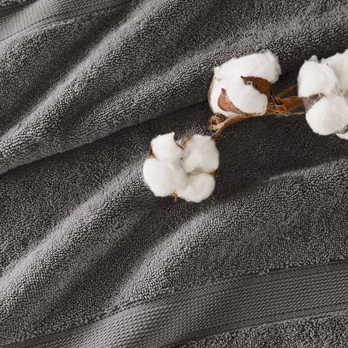 8-Piece Ultra-Soft 100% Cotton Absorbent Towel Set, Charcoal