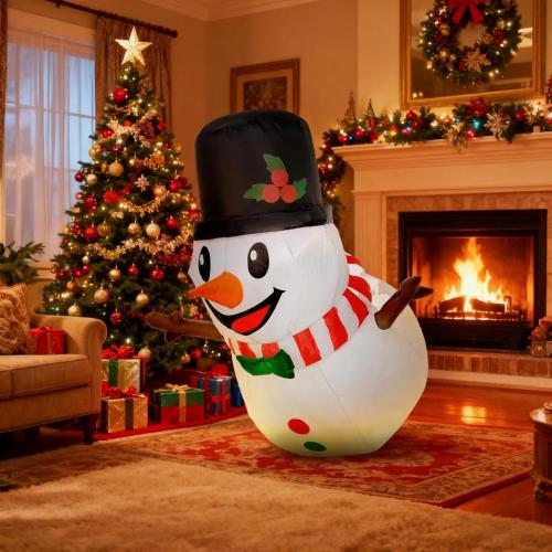 AEELLEEA 3.4' Inflatable Snowman Christmas Decoration with LED Lights, Outdoor Indoor Holiday Yard Decor