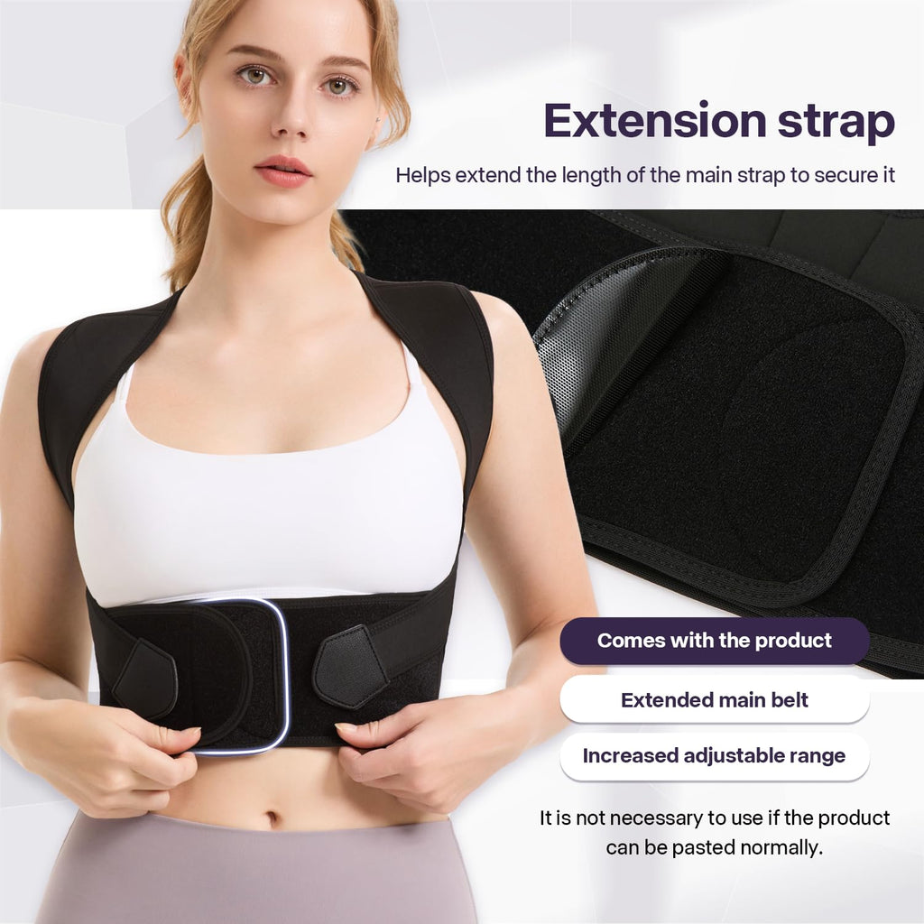 （M）Adjustable Posture Corrector for Men Women, Back Support Brace for Upper Lower Back, Shoulder Straightener for Slouching Relief