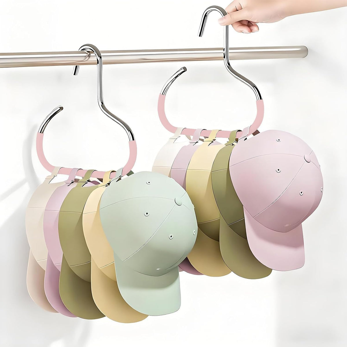 Metal Belt Hanger, Non-Slip Closet Accessory Organizer Hooks for Belts, Scarves, Ties, Handbags, 3 Pack