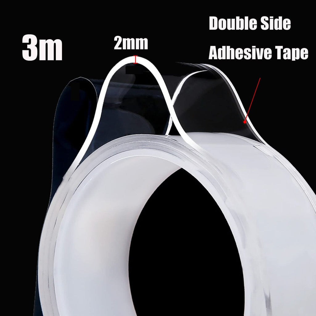 Clear Double Sided Nano Tape, Heavy Duty Removable Adhesive for Wall Decor, Hanging Pictures, Posters, Carpet & Photos
